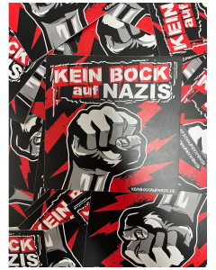 KEIN BOCK AUF NAZIS 'Raise Your Fist' 50er Aufkleber Paket
