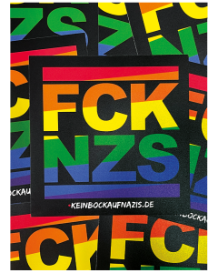 KEIN BOCK AUF NAZIS 'FCK NZS Rainbow' 50er Aufkleber Paket
