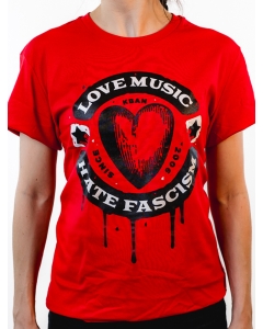KEIN BOCK AUF NAZIS 'Loves Music' rot Tailliertes Shirt