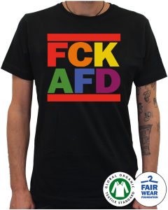 KEIN BOCK AUF NAZIS 'FCK AFD Rainbow' Unisex Shirt schwarz