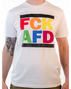 KEIN BOCK AUF NAZIS 'FCK AFD Rainbow' Unisex Shirt weiss