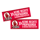 KEIN BOCK AUF NAZIS 'Keine Rechte Propaganda' Briefkastenaufkleber 2er Set rot