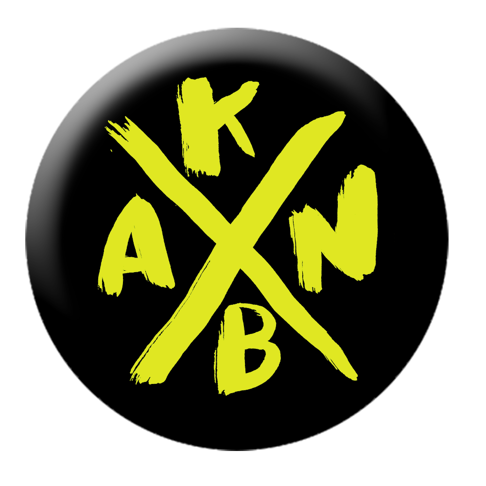 KEIN BOCK AUF NAZIS 'KBAN' Button gelb