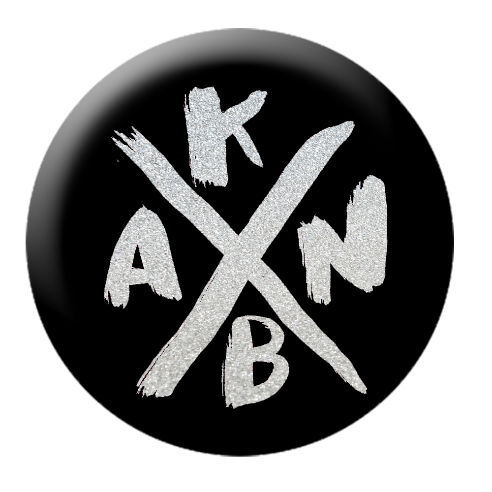 KEIN BOCK AUF NAZIS 'KBAN' Button silber glitzer