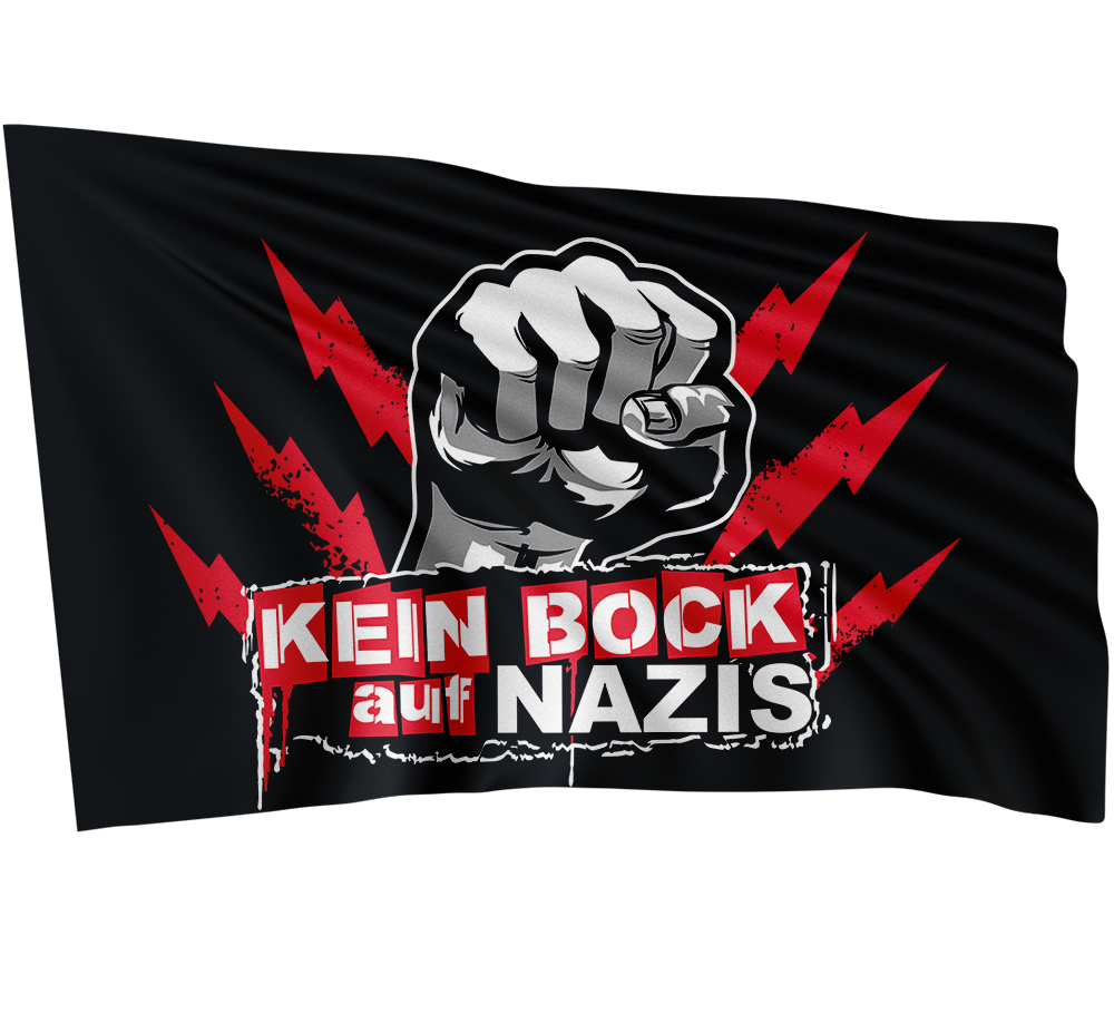 KEIN BOCK AUF NAZIS 'Raised Fist' Fahne