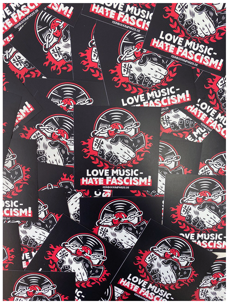 KEIN BOCK AUF NAZIS 'Handshake' 50er Aufkleber Paket