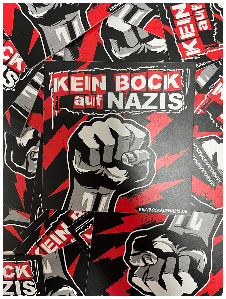 KEIN BOCK AUF NAZIS 'Raised Fist' 50er Aufkleber Paket