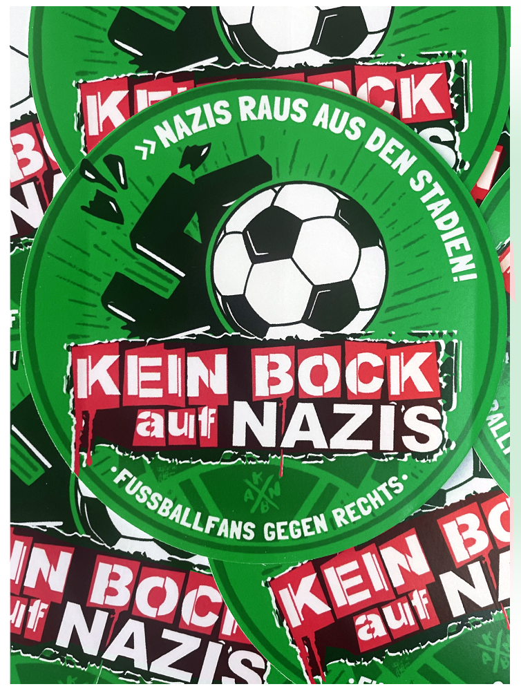 KEIN BOCK AUF NAZIS 'Nazis raus aus den Stadien' (grün) - 50er Aufkleber Paket
