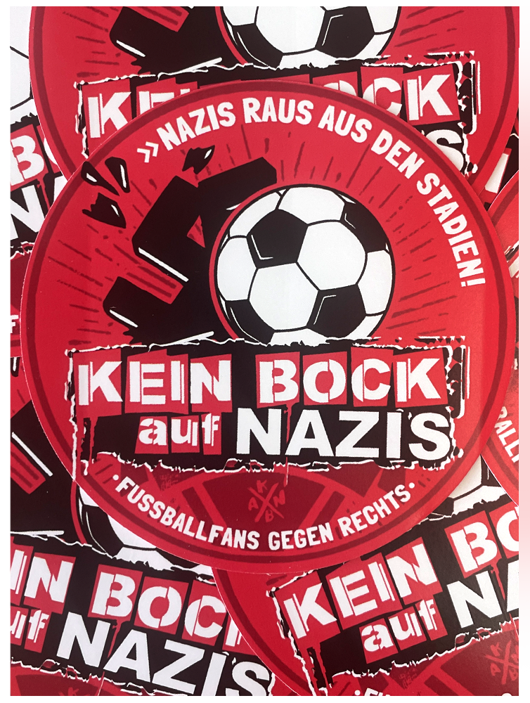KEIN BOCK AUF NAZIS 'Nazis raus aus den Stadien' (rot) - 50er Aufkleber Paket
