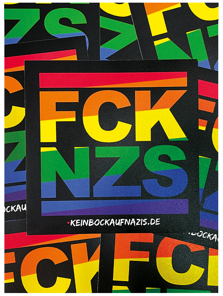 KEIN BOCK AUF NAZIS 'FCK NZS Rainbow' 50er Aufkleber Paket