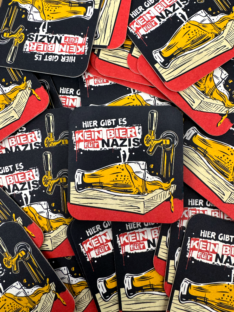 KEIN BOCK AUF NAZIS 'Stabil bleiben' Bierdeckel 50er Set