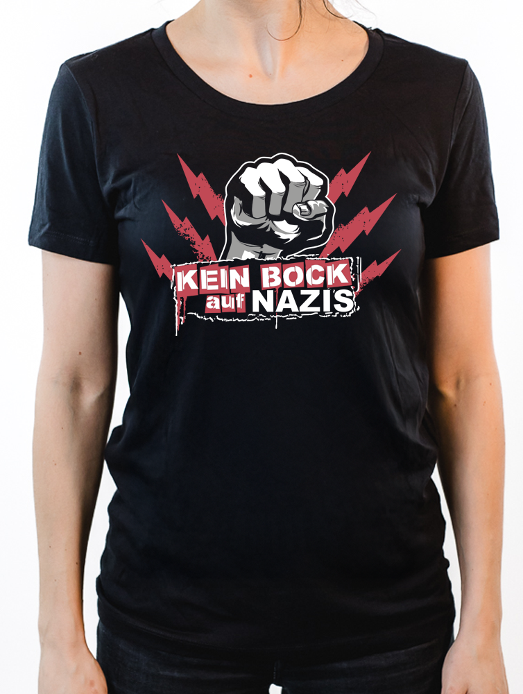 KEIN BOCK AUF NAZIS 'Raised Fist' Tailliertes Shirt