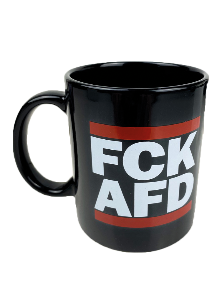 KEIN BOCK AUF NAZIS 'FCK AFD' Tasse schwarz