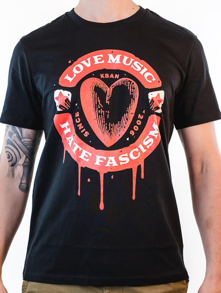 KEIN BOCK AUF NAZIS 'Love Music - Heart' schwarz T-Shirt