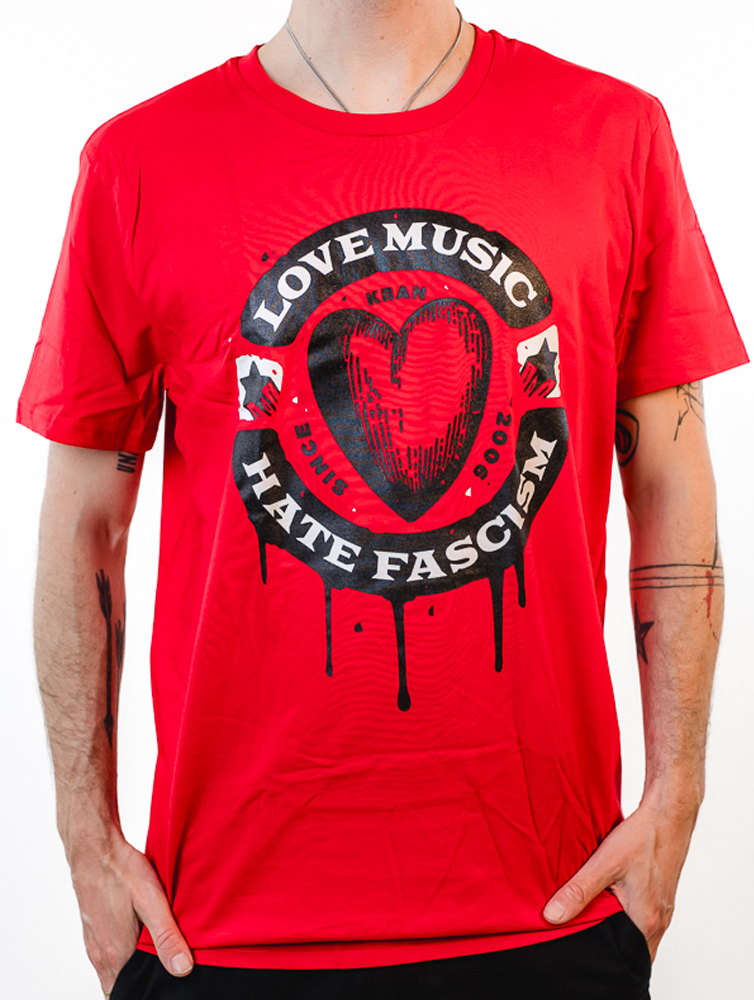 KEIN BOCK AUF NAZIS 'Love Music - Heart' rot Unisex Shirt
