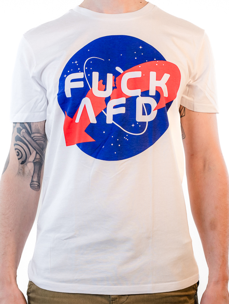 KEIN BOCK AUF NAZIS 'NASA' Unisex Shirt weiss