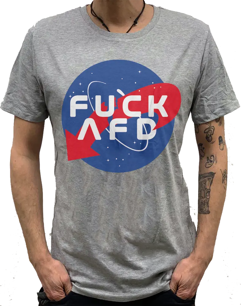 KEIN BOCK AUF NAZIS 'NASA' Unisex Shirt grau