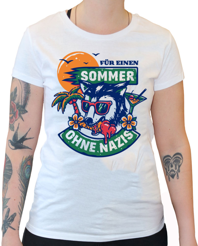 KEIN BOCK AUF NAZIS 'Sommer ohne Nazis' Tailliertes Shirt