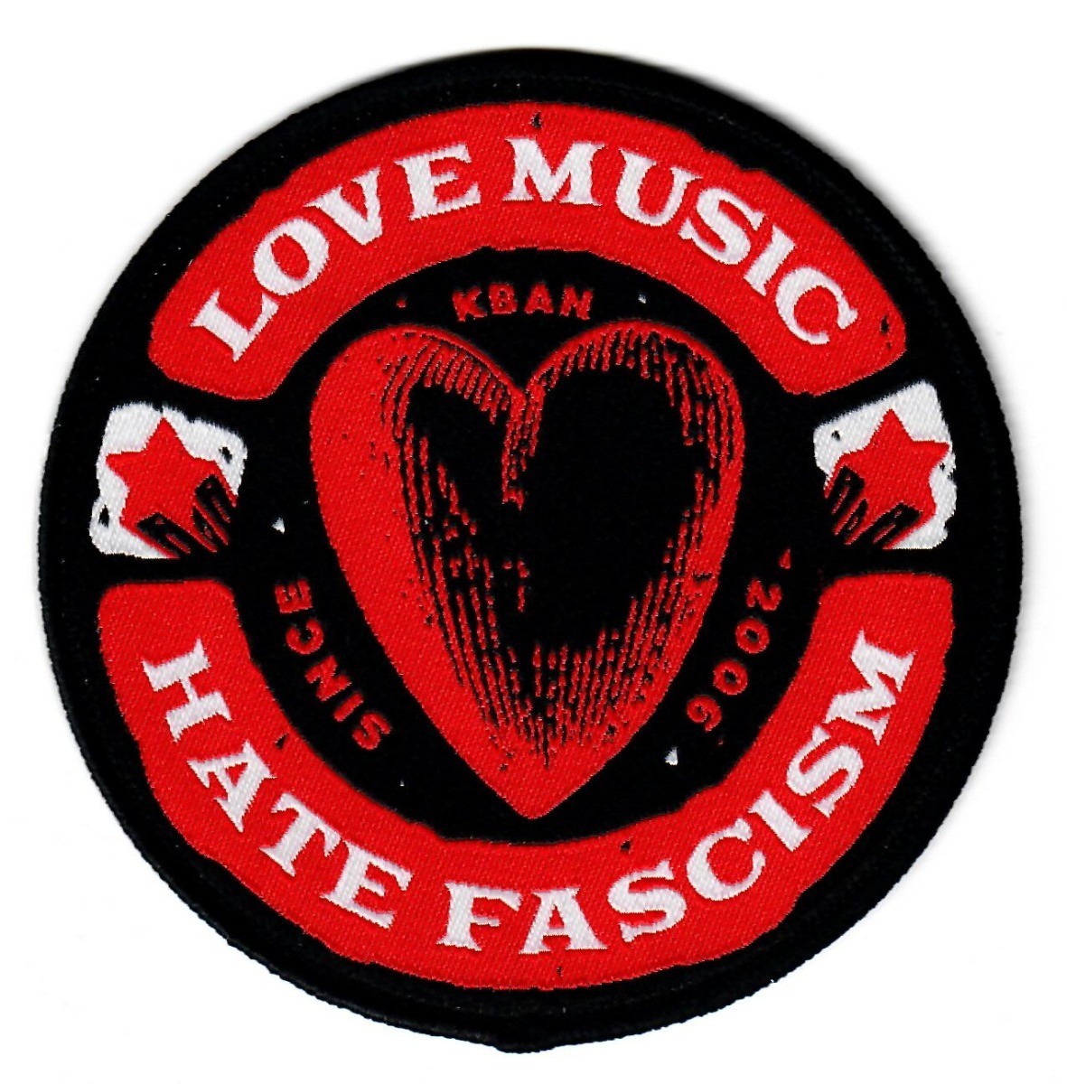 KEIN BOCK AUF NAZIS 'Love Music - Heart' Aufnäher
