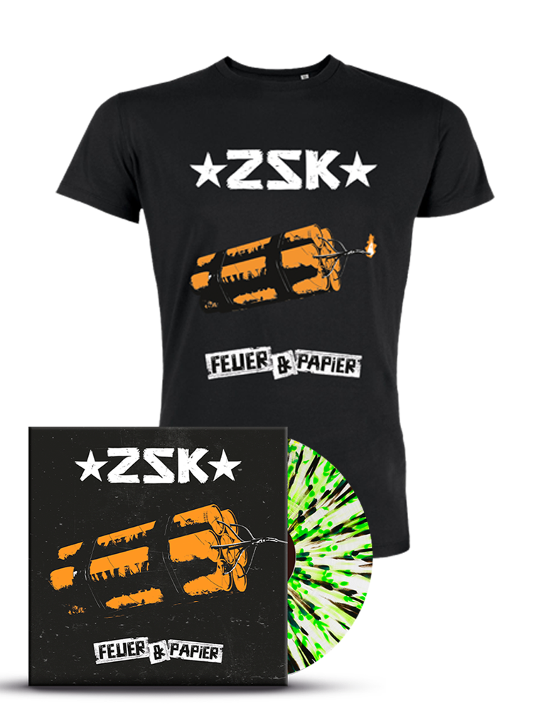 ZSK 'Feuer und Papier' Vinyl Splatter + Shirt Bundle