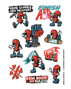 KEIN BOCK AUF NAZIS 'No AFD' Stickerbogen