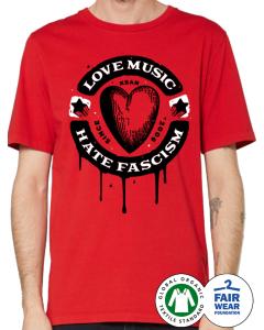 KEIN BOCK AUF NAZIS 'Loves Music' rot Unisex Shirt